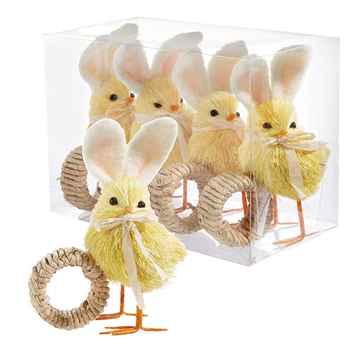 RAZ Imports Box of Chick Napkin Rings, 6 inches