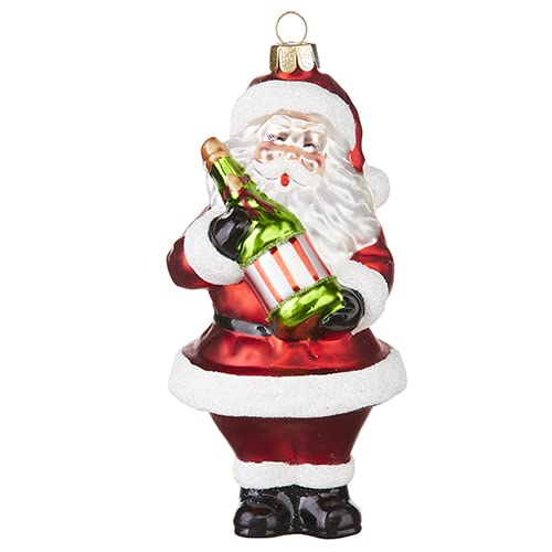 RAZ Imports 4252875 Santa Champagne Toast Ornament, 5.5-inch Height