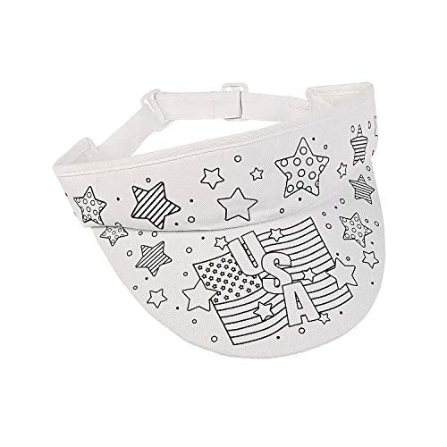 Fun Express Color Your Own Patriotic Fabric Visor - Crafts for Kids and Fun Home Activities