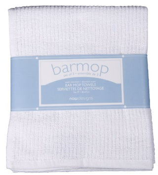 Now Designs Bar Mop Utility Towels, White, 16x19 in, Set of 3