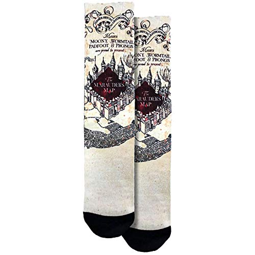 Spoontiques Fun Crew Socks, One Size Fits Most - Harry Potter Marauders Map