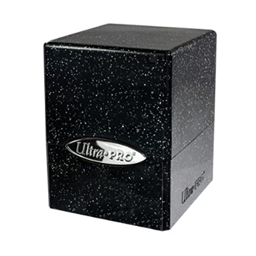 Ultra PRO - Satin Cube 100+ Card Deck Box (Glitter Black) - Protect Your Gaming Cards, Sports Cards or Collectible Cards In Ultra Pro&