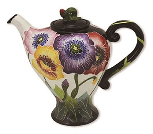Blue Sky Clayworks Clayworks Poppy Teapot, 9-inch Length