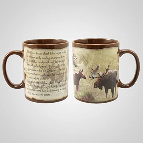 Lipco Ceramic Moose Full-Wrap Coffee Mug, 5-inch Length, Kitchen Accessories