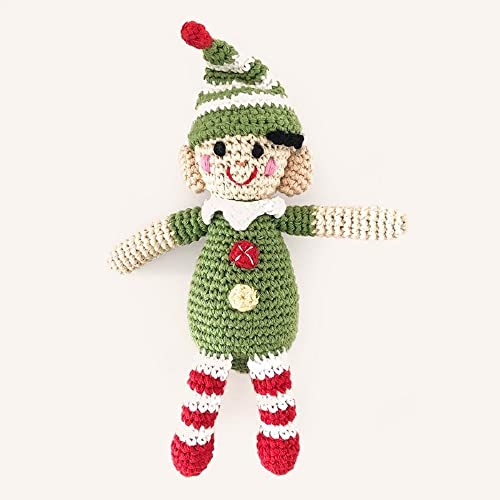 Pebble 600-068 Fair Trade Elf Rattle, 9.3-inch Length, Small