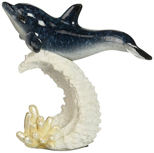 KRZH StealStreet SS-UG-YXC-918 Jumping Bottlenose Dolphin on Yellow Coral Base Figurine, 4.25"