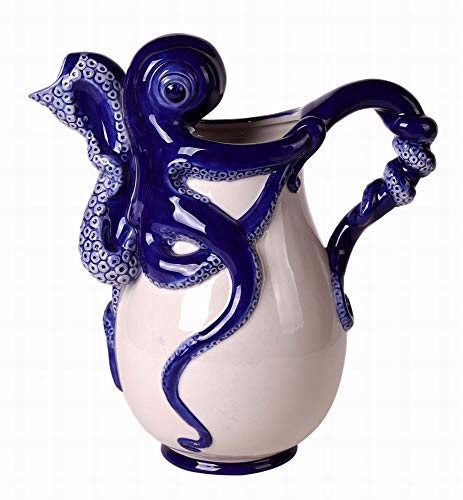 Blue Sky Clayworks Clayworks Octopus Pitcher, 13", Blue