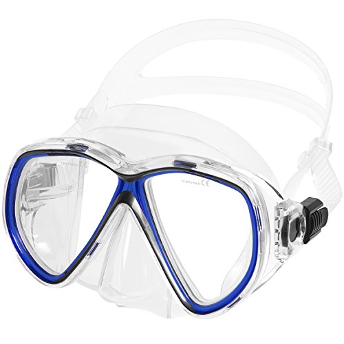 IST M75 Martinique Dual-Window Diving Snorkeling Mask (Clear Blue)