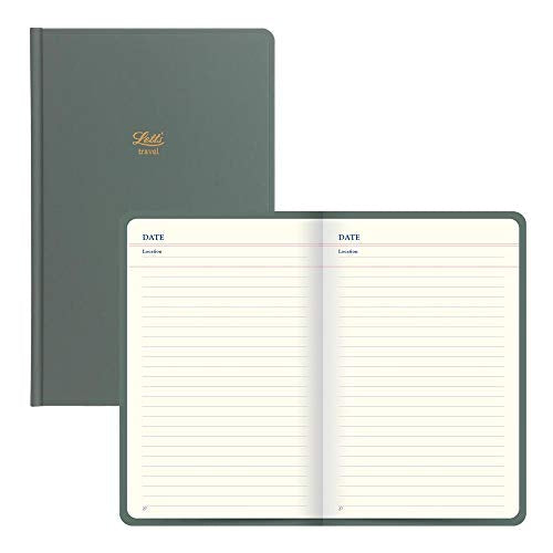 Rediform Letts Icon Book Travel Journal, Cream Paper, 192 Pages, 7.625 x 5 x 0.75 Inches, Green (B090154)