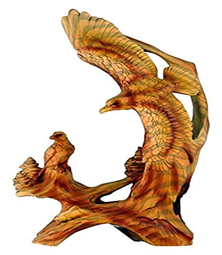 Unison Gifts StealStreet MME-687 Ss-Ug-Mme-687, 8.5" Soaring Eagle Scene Faux Wood Decorative Figurine, Brown