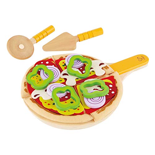 Hape Homemade Wooden Pizza Play Kitchen Food Set and Accessories