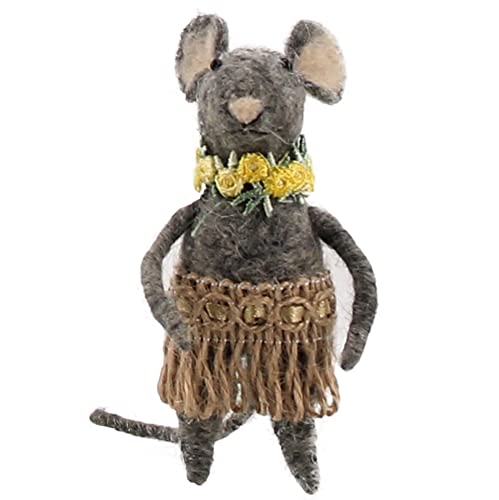 Homart 9593-5 Hula Mouse Ornament, 4.5-inch Height, Felt