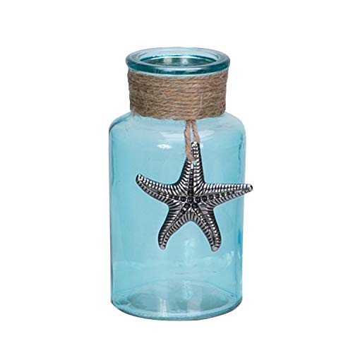 Beachcombers 03386 Small Bottle with Pewter Starfish, Blue