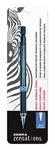 Zebra Pen Zensations Drafix Technical Pencil, 0.3mm, Yellow Lead Grade Indicator, 1-Pack,Grey,05511