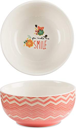 Pavilion Bloom by Amylee Weeks 74109 You Make Me Smile Decorative Ceramic Bowl, Multicolor