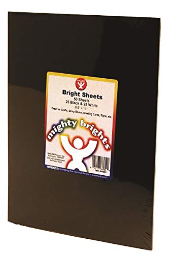 Hygloss Products People Paper-8.5"x11" Card Stock, 25 Sheets, Black