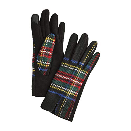 Mud Pie womens Large Tartan Plaid Glove,One Size,Black