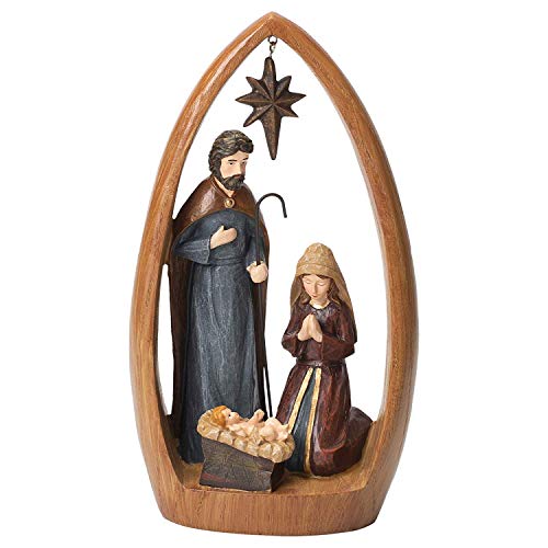 Ganz Midwest-CBK Holy Family Natural Brown 9 x 5 Resin Stone Christmas Holiday Figurine