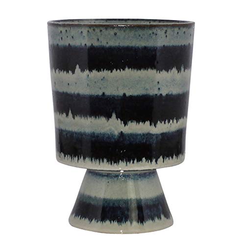 HomArt 7239-0 Toku Chalice, 7-inch Height, Ceramic, Indigo Stripe