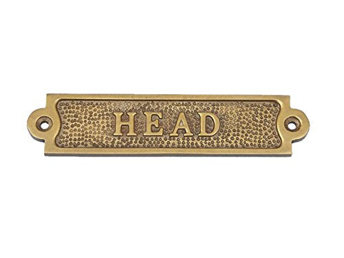 Hampton Iron MC-2203-AN Antique Head Decorative Vintage Brass Wall Sign