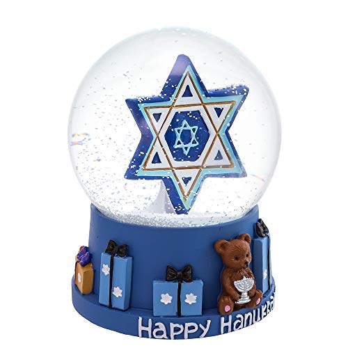 Kurt Adler Adler 100MM Musical Hanukkah Star of David Waterglobe Water Globe, Multi