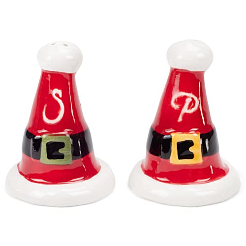 Transpac Y9955 Santa Hat Salt and Pepper, 5-inch Length, Set of 2, Dolomite