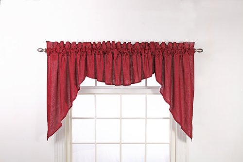 Belle Maison Stylemaster Renaissance Home Fashion Emery 3-Piece Lined Swag Set, 116-Inch by 45-Inch, Burgundy
