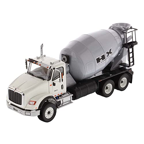International HX520 Tandem Tractor Light Gray with 53' Flat Bed Trailer Transport Series 1/50 Diecast Model by Diecast Masters 71041