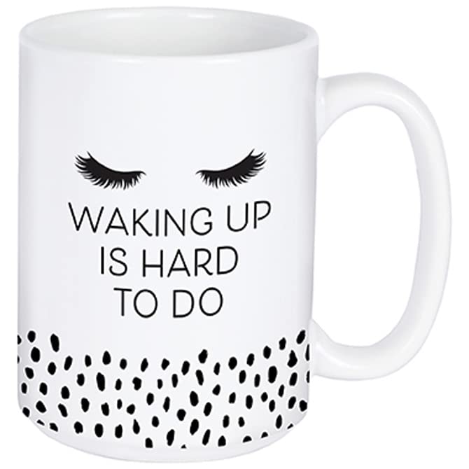 Carson Home Waking Up is Hard to Do Boxed Mug, 4-inch Height, Holds 15 oz., Ceramic