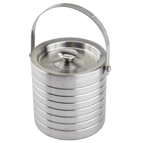 Tablecraft 1.75 Quart Double Wall Ice Bucket, Stainless Steel