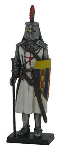 Unicorn Studio US 5.13 Inch Armored Crusader with Staff, Helmet, and Striped Shield