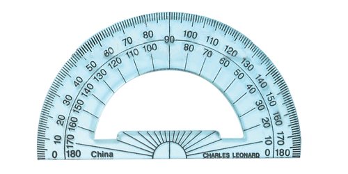 Charles Leonard Inc. Protractor, 4 Inch Open Center, Clear Plastic, 12 per pack (77104)