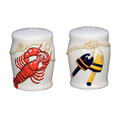 Beachcombers Ceramic Lobster and Buoy Salt and Pepper Shaker Set