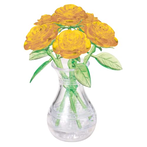University Games BePuzzled (BEPUA) Std. Crystal Puzzle- Roses in a Vase (Yellow)