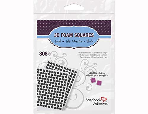 Scrapbook Adhesives by 3L 3L Scrapbook Adhesive Permanent Pre-Cut 3D Foam Squares, Mixed Variety, 217pk, Black