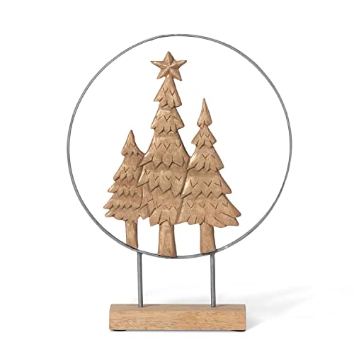 Park Hill Collection Hand Carved Christmas Tree Sculpture in Whitewash XAB20805