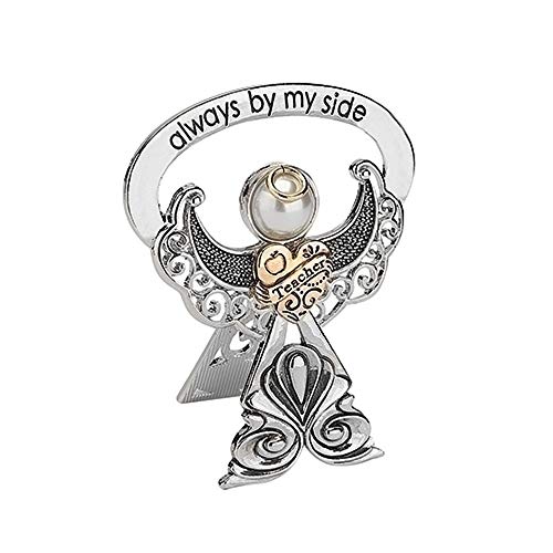 Roman 223484 Alexa's Angel Teacher Always by My Side Carded Bedside Angel, 2-inch Height, Zinc
