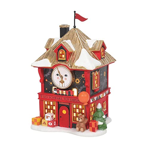 *Department 56 North Pole Series FAO Schwarz Toy Emporium Lighted Buildings, 6.02 Inch, Multicolor, Zinc Alloy, Porcelain, Light Bulb, Cord