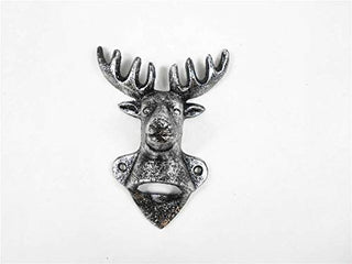 Hampton Nautical Rustic Silver Cast Iron Deer Bottle Opener 6√ì - Novelty Bottle Opener √ê Cast Ir