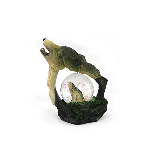 unison gifts YJF-555 4.5 INCH Howling Wolf WATERGLOBE, Multicolor