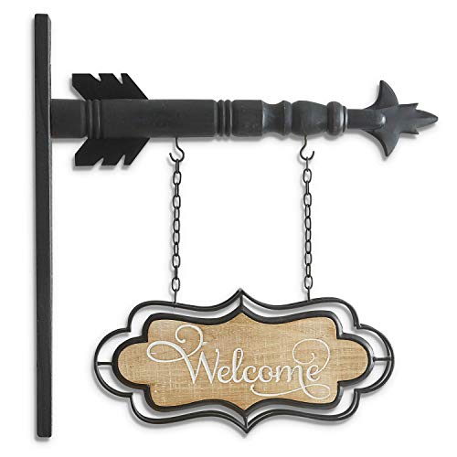 K&K Interiors 17066A 13 Inch Welcome Double Sided Arrow Replacement, Brown