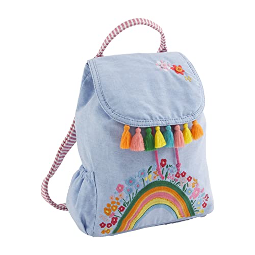 Mud Pie Drawstring Rainbow Backpack, 11 1/2-inch