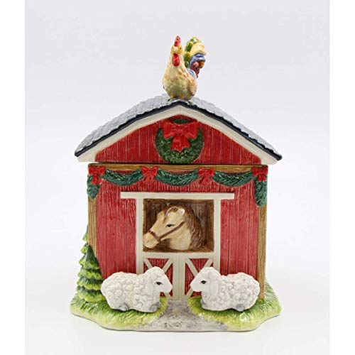 Cosmos Gifts 56569 Christmas Barnhouse Cookie Jar