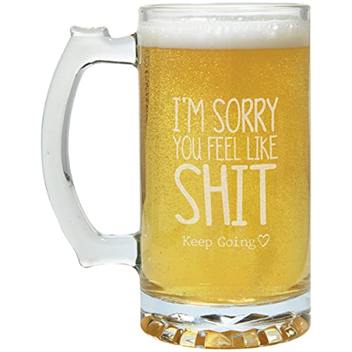 Carson Home 24901 Keep Going Collection Feel Like Shit Beer Mug, 26.5 oz