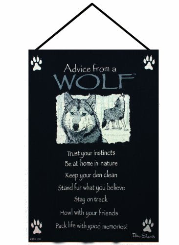 Manual Advice From a Wolf Woven X Your True Nature Wall Hanging, 17 X 26-Inch