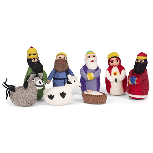 Ganz MX184326 Felt Nativity Set, 4-inch Height, Wool, Set of 8