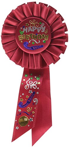 Beistle Happy Birthday Rosette, 3-1/4-Inch by 6-1/2-Inch