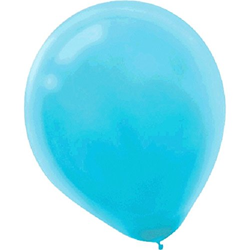 Amscan Solid Color Latex Balloons | Carribbean Blue | Pack of 100 | Party Decor