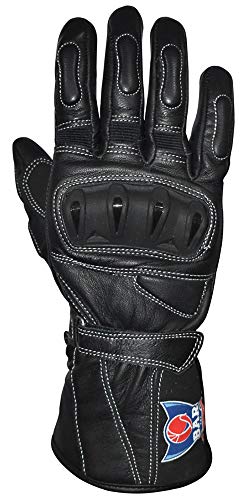 Universe Archery BAR Polaris Leather Touring Gloves for Men | Reinforced Heel & Hard Brass Knuckles Protector | Comfortable Fitting Motorcycle Gloves | Ultra Grip & Excellent Fitting (XL)