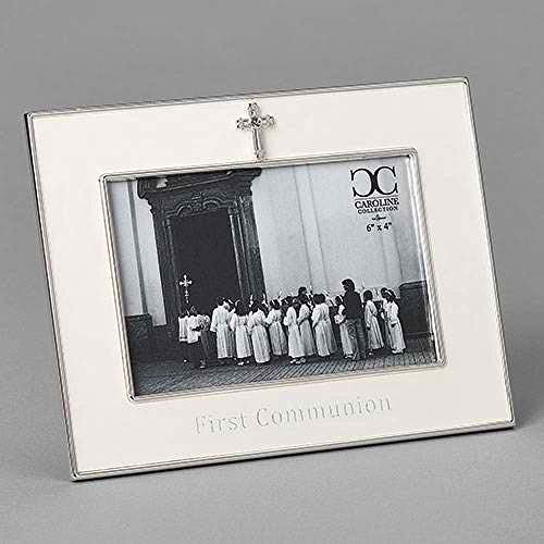 Roman 6-inch Communion Picture Frame with Cross, 4-inch x 6-inch